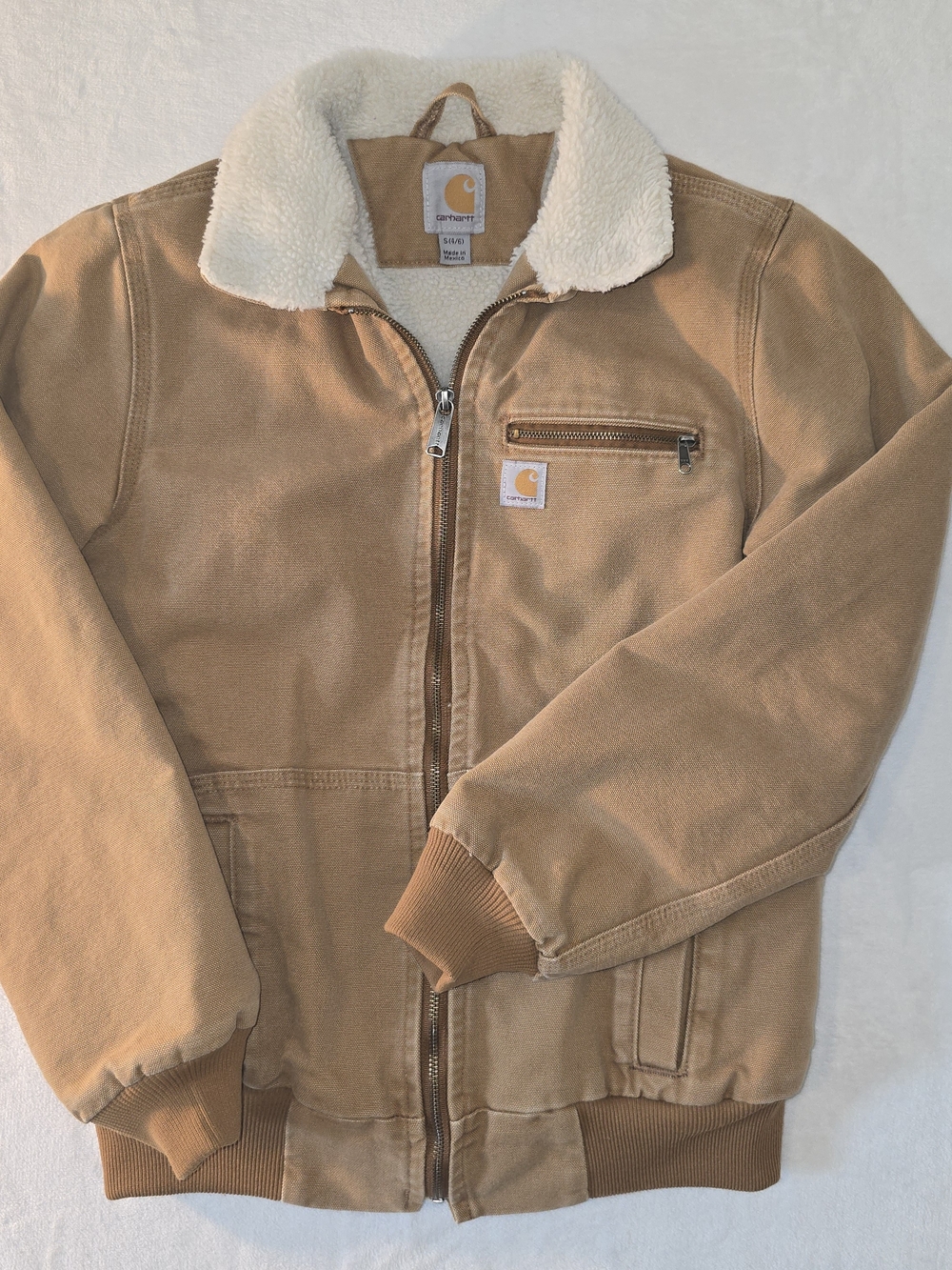 Carhartt Wildwood Jacket Sherpa Lined Women's Small (4/6) 100815-211 Brown